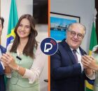 Prefeita Mirella Almeida ao lado dos deputados federais Augusto Coutinho e Clodoaldo Magalh&atilde;es