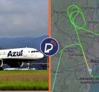 Avi&atilde;o da Azul voa em c&iacute;rculos no Recife.