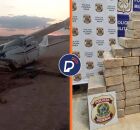 Avi&atilde;o que caiu e coca&iacute;na apreendida.