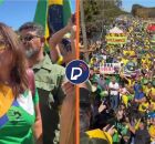 Bia Kicis em ato "Reaja Brasil". 