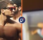 Ex-atleta e momento da agress&atilde;o.