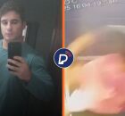 Ex-atleta e momento da agress&atilde;o.