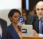 Michele e Jair Bolsonaro, e ministro Alexandre de Moraes.