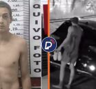 Garoto de 18 anos preso e momento em que ele sai com carro do idoso.