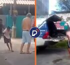 Momento em que suspeito &eacute; preso pela pol&iacute;cia, no Grande Recife.