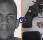 Traficante que morreu no Grande Recife e arma apreendida.