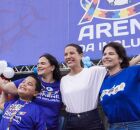 Michele Collins, Raquel Lyra e Priscila Krause no Arena da Inclus&atilde;o.