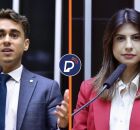 Nikolas Ferreira e Camila Jara. 