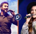 Padre F&aacute;bio de Melo e Isadora Pompeo.