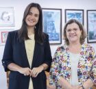 Prefeita de Olinda, Mirella Almeida ao lado da senadora Teresa Leit&atilde;o.