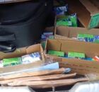 Carro com medicamentos apreendidos pela PRF.