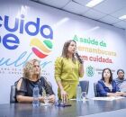 Raquel Lyra em evento do Programa Cuida PE.