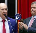 Deputado federal Rui Falc&atilde;o e o governador de S&atilde;o Paulo, Tarc&iacute;sio de Freitas.