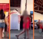 Alunos durante apresenta&ccedil;&atilde;o escolar.