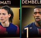 Aitana Bonmat&iacute; e Osmane Demb&eacute;l&eacute; vencem o Bola de Ouro.