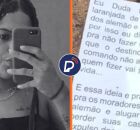 Jovem que morreu e bilhete deixado pelo Comando Vermelho.