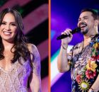 Raphaela Santos e Xand Avi&atilde;o em festa de Igarassu.