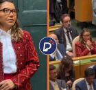 Janja usa casaco com bordado tradicional da Palestina na ONU.