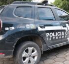 Viatura da Pol&iacute;cia Civil, no DHPP.