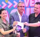 Raquel Lyra, Dr. Evaldo Bezerra e Gilberto Kassab.