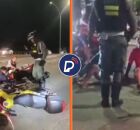 Resultado da colis&atilde;o ap&oacute;s persegui&ccedil;&atilde;o, no viaduto da Caxang&aacute;, Zona Oeste do Recife.