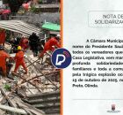 C&acirc;mara de Vereadores de Olinda se solidariza com v&iacute;timas do desabamento de casas em Ouro Preto.