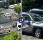 Carro roubado no local do acidente.