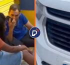 Mulher que foi atropelada por homem e carro.