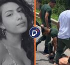 Jovem que foi assassinada e companheiro sendo preso.