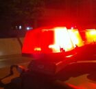 Luzes do carro de pol&iacute;cia.