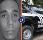 Professor que foi morto e viatura da Pol&iacute;cia Civil.