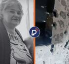 Idosa que morreu em confronto e marcas de bala.
