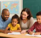 Familia educando filhos 