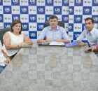 Eduardo da Fonte recebe a prefeita Aninha da Ferbom.