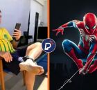 Jair Bolsonaro de tornozeleira eletr&ocirc;nica ao lado de uma imagem ilustrativa do Homem-Aranha.