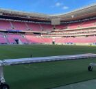 Nova torre de ilumina&ccedil;&atilde;o da Arena de Pernambuco, em S&atilde;o Louren&ccedil;o da Mata.