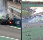 Piloto brasileiro na F&oacute;rmula 1, Gabriel Bortoleto bate forte na &uacute;ltima volta; confira momento