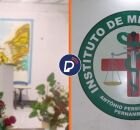 Igreja onde di&aacute;cono foi assassinado e fachada do IML no Recife.