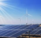 Energia solar e e&oacute;lica lado a lado.