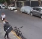 Momento em que adolescentes chegam em entregador, em Boa Viagem.