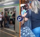Usu&aacute;rios do metr&ocirc; do Recife com problema na Linha Sul.