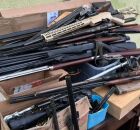 Armas apreendidas na casa do militar reformado.