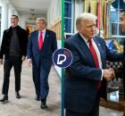 Trump e Cristiano Ronaldo em reuni&atilde;o na Casa Branca.