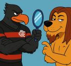 Imagem ilustrativa do Urubu, simbolo do Flamengo e Le&atilde;o do Sport 