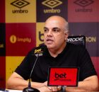 Yuri Rom&atilde;o em coletiva pelo Sport neste ano.