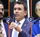 Deputados pernambucanos T&uacute;lio Gad&ecirc;lha, Felipe Carreras e Luciano Bivar.