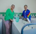 Prefeita de Igarassu, Elcione Ramos e a governadora Raquel Lyra em inaugura&ccedil;&atilde;o de creche.