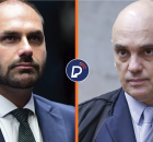 Eduardo Bolsonaro e Alexandre de Moraes. 