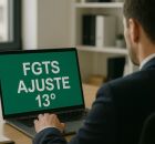 Homem pesquisando sobre ajuste do FGTS do 13&ordm;.