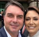 Fl&aacute;vio e Michelle Bolsonaro.